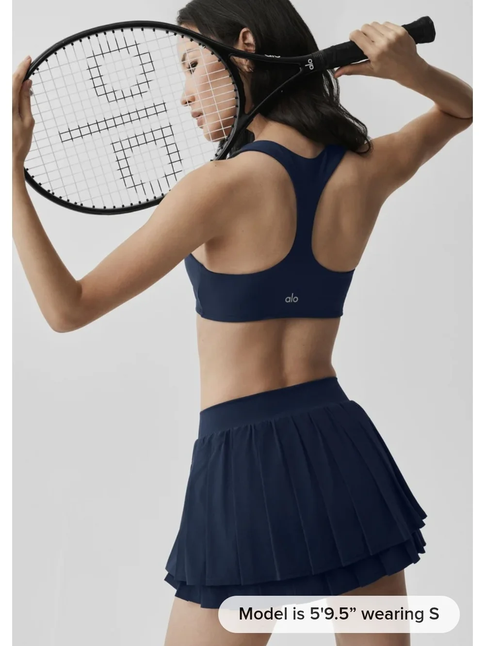ALO Azure Blue High-Compression Scoop Sports Bra
